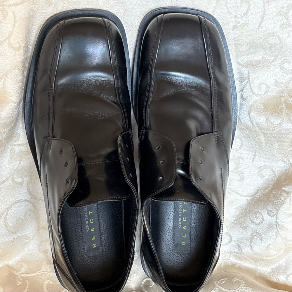 Kenneth Cole Reaction Mens Oxford Size 11.5 Wide, Black Leather Shoe excellent - Picture 6 of 14